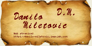 Danilo Miletović vizit kartica
